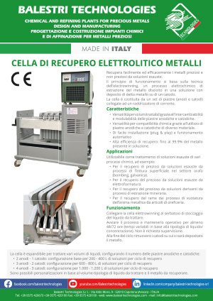 Electrowinning cell for PMs recovery